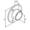 Päätykiinnityskappale putkelle  42,4 mm 3-le ruuville, 13050504212, AISI 304