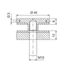 Kiinnityskappale RST AISI304 Ø 45mm, 8-20mm lasille