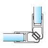 Magneettiprofiili 90° (2x45°) kirkas, 6/8 mm lasille