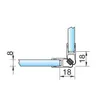 Magneettiprofiili 90° (2x45°) kirkas, 6/8 mm lasille