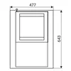 Läpiantolaatikko, RAL 9005 musta L 476mm, S 642mm, K 62mm
