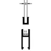Vaunukisko "Robust"  8-10mm lasille anod.alum., pituus 5000mm