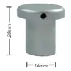 Opastehela, alumiinia, halkaisija 16 mm, pituus 20 mm, hatun halkaisija 25 mm