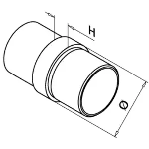 Putken jatkokappale 180°, D42mm putkelle AISI304, ( 130790-242-12)