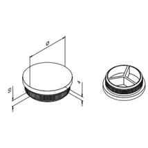 Päätykappale sileä, lyötävä putkelle Ø 42,4x2,0 mm, AISI 304