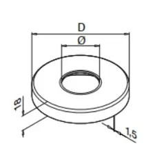 Suojakansi laipalle 10.05200R42 putkelle Ø42.4mm, D: 110 mm,  AISI304