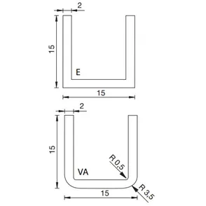 U-Profil 15x15x15x2mm naturfar