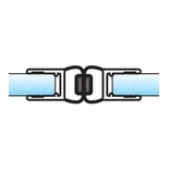 Magneetti tiiviste 180° liitos kirkas, 6/8mm lasille