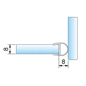 Tiivistysprofiili 6/8 mm lasi L=2500mm, kirkas