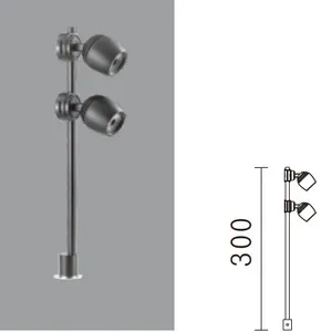 LED 2 kpl kohdevalaisin putkelle, anod. alum. Input:350mA, LED:Osram GD Plus 1.2Wx2
