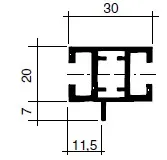 Profiili 20/30mm,1-laippa