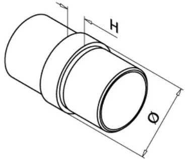 Putken jatkokappale 180°, D42mm putkelle AISI304, ( 130790-242-12)