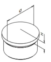 Päätykpl. 42,4mm/2mm putkelle AISI 304