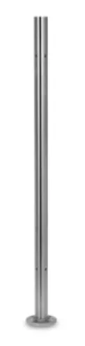 Kaidetolppa asenn.laip. 90, 4 kpl reikää h 970 mm, putkelle 42,4x2 mm, AISI 304