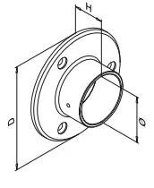 Päätykiinnityskappale putkelle  42,4 mm 3-le ruuville, 13050504212, AISI 304