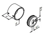 Päätykiinnityskappale putkelle  42,4 mm 1-le ruuville, 13050404212, AISI 316
