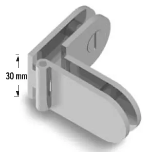 Lasi-lasiin sarana, puolipyöreä 6 mm lasille, matta kromi