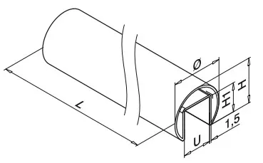 RST U-Uraputki 42,4mm pit.6000mm AISI 304