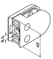 Kiinnityskappale putkelle D48mm lasille 8-10mm, ruskea