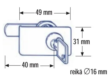 Kielilukko mattaniklattu lasille 4-8 mm