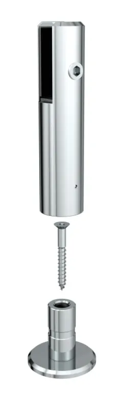 Kiinnike lasin pystysuoraan kiinnittämiseen lasille 8-12,76 mm, RST