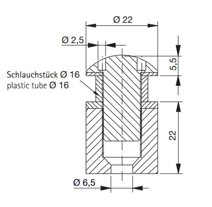 Kiinnityskappale D 22 mm 6-12 mm lasille