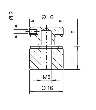 Pistekiinnityshela D 16 mm  RST pyöröharjattu