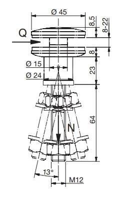 Julkisivuhela D45mm säädettävällä nivelellä, RST AISI316
