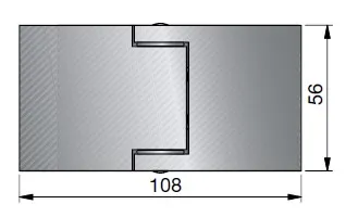 Duššihing klaas-klaas 180°, välja liikuv,1 V klaasile 6/8/10 mm), 2 hinge 36kg, matt-kroom