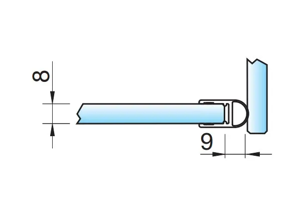 Tiivistysprofiili, kirkas 6/8 mm lasille