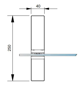 Suojalasin jalka setti jalka 250x40 mm, RST-efekti