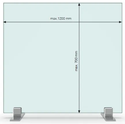 Suojalasin jalka setti jalka 250x40 mm, RST-efekti