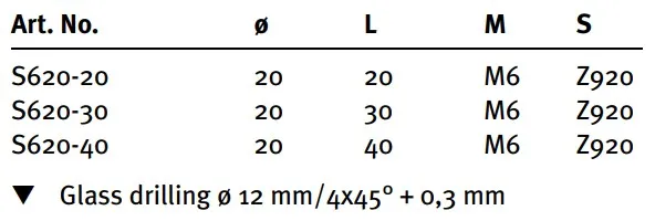 Pistekiinnityshela, senkki 4x45, M6" L: 20mm, RST AISI303