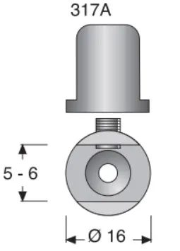 Lasinkannatin messinki 5-6mm lasille
