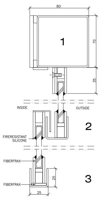 Protec Fireslide pystyluukku SV-E60 6 mm Pyran S, E60
