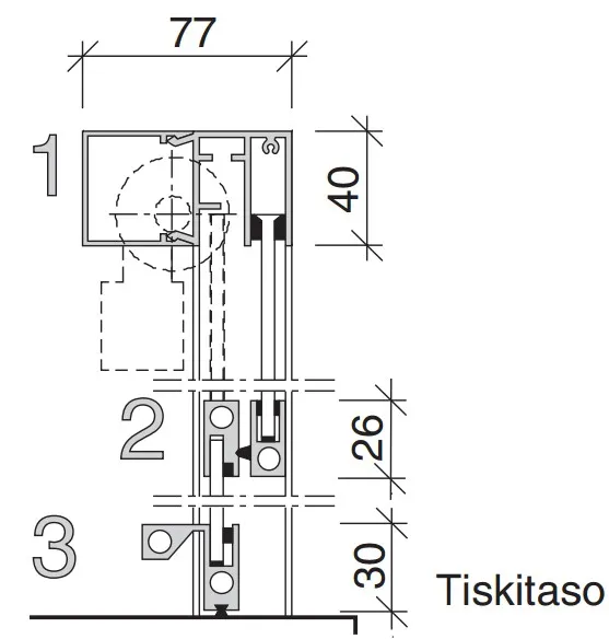 SAFE-nostoluukku 1000x1200mm sisäkäyttöön, luononväri anoid. alumiini