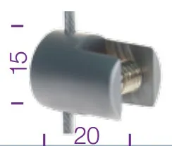 Paneelikiinnike 1,5 mm vaijerille,yksipuolin max. 4mm ainevahvuudelle, mattakromi