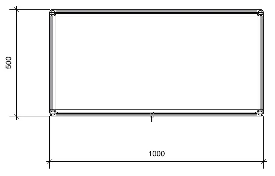 Pöytävitriini liukuovilla, lasikorkeus 250mm Mõõt: 1000x5000x1000 mm