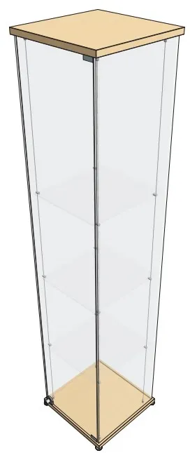 Tyfon kokolasivitriini 400x400x1800mm, 3 hyllyä