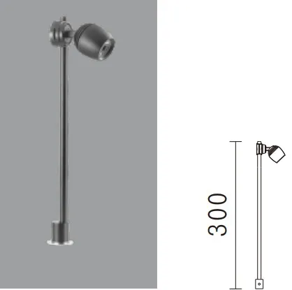 LED kohdevalaisin putkelle, anod. alum. Input:350mA, LED:Osram GD Plus 1,2W